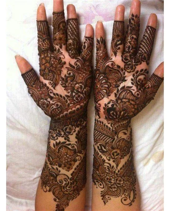 Sketch And Scallop Luxurious Simple Full Hand Mehndi Design Art